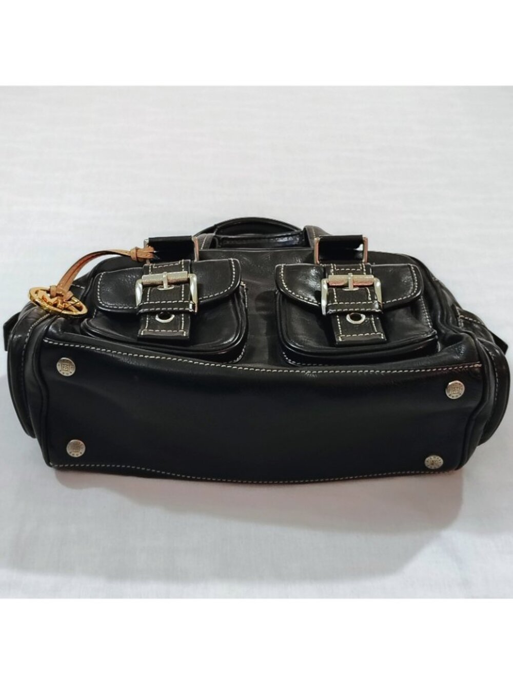 Michael Michael Kors Black Leather Satchel Shoulder Bag – Y2K Multi-Pocket Purse - Picture 4 of 16